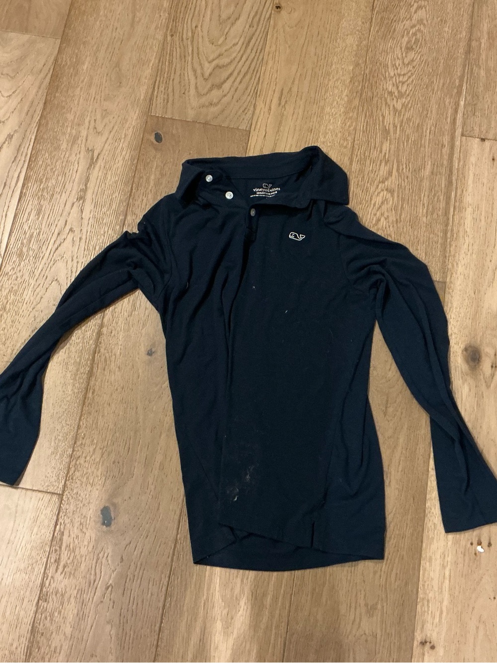 Vineyard Vines Boy’s Long-Sleeve Edgartown Polo Shirt in Navy M